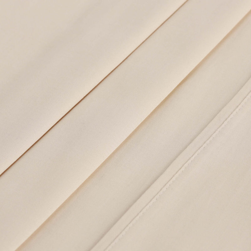 Superior 400 Thread Count Premium Combed Egyptian Cotton Sateen Sheet Set, Ivory, Queen Sheet Set