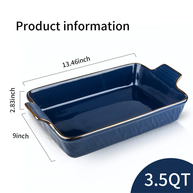 Aegean Blue Ceramic 9x13 Rectangular Baking Dish