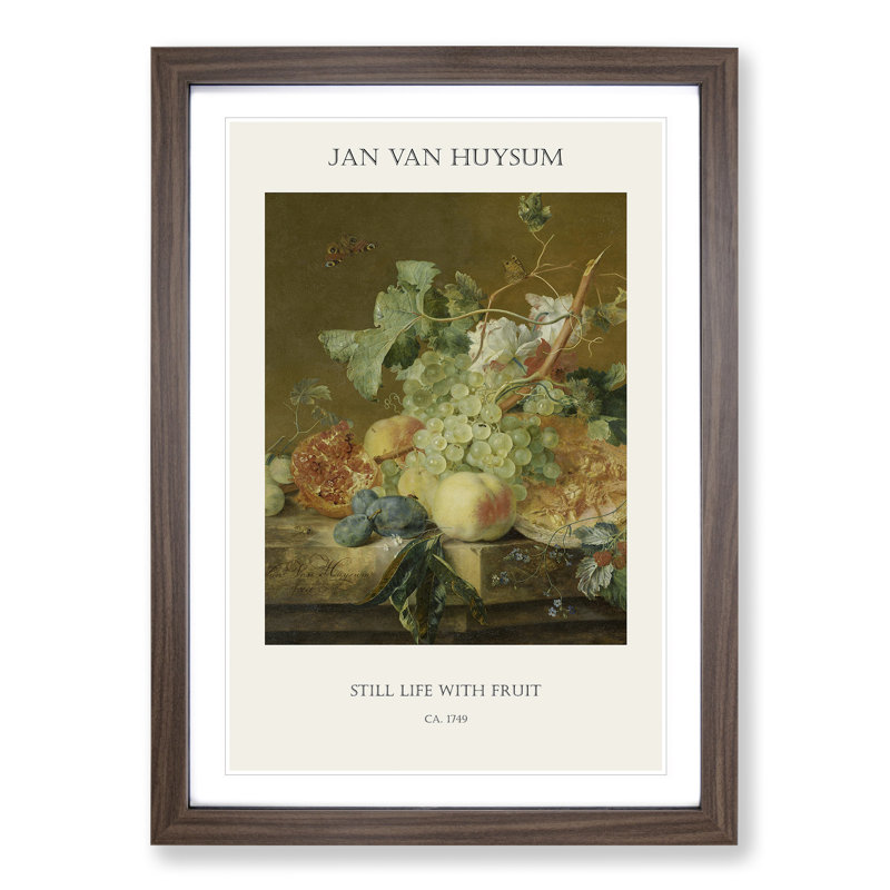 Still Life With Flowers And Fruit Vol.8 by Jan Van Huysum - Single Picture Frame Print, 65cm H x 48cm W x 2cm D