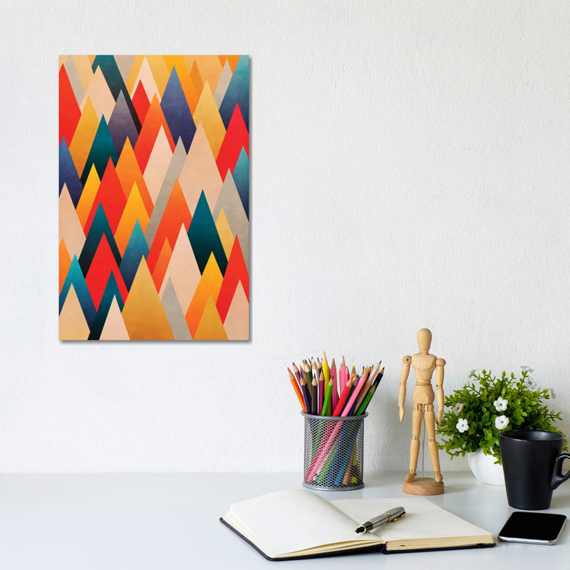 Multiple Triangles by Angel Estevez - Wrapped Canvas Print, 20.32 cm H x 30.48 cm W x 1.91 cm D