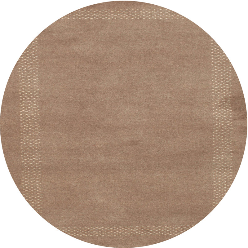 Tapis brun contemporain, Rond 5 pi