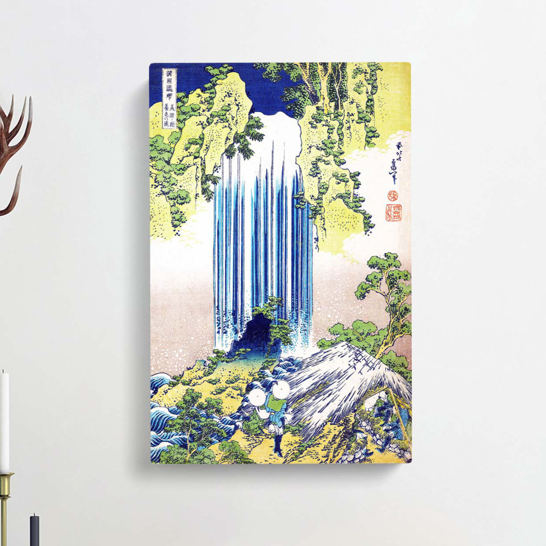 The Yoro Waterfall In Mino Province by Katsushika Hokusai - Wrapped Canvas