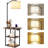 Floor Lamp With Side Table And Charging Station, 3-Way USB/Type-C/AC Outlets, 3 Color Temperature LED Bulb, Modern Shelves Nightstand For Bedroom, Living Room, Office