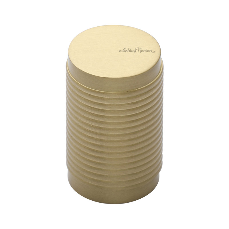 13/16" Diameter Cylindrical Knob, Satin Brass