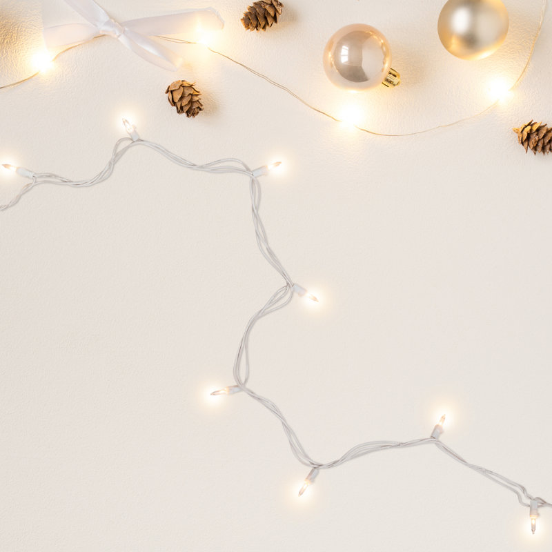 Ensemble de 50 mini lumières de Noël 50 fils, Transparent/blanc
