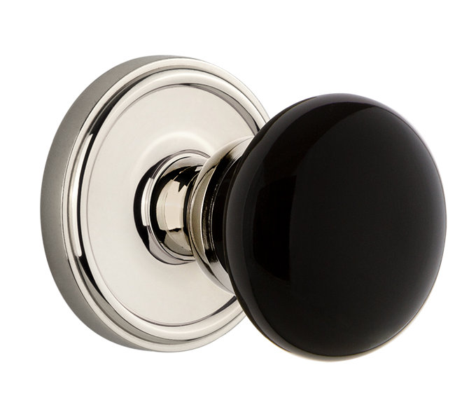 Bouton d'intimité avec rosette Grandeur Georgetown, 2-3/4", Nickel poli