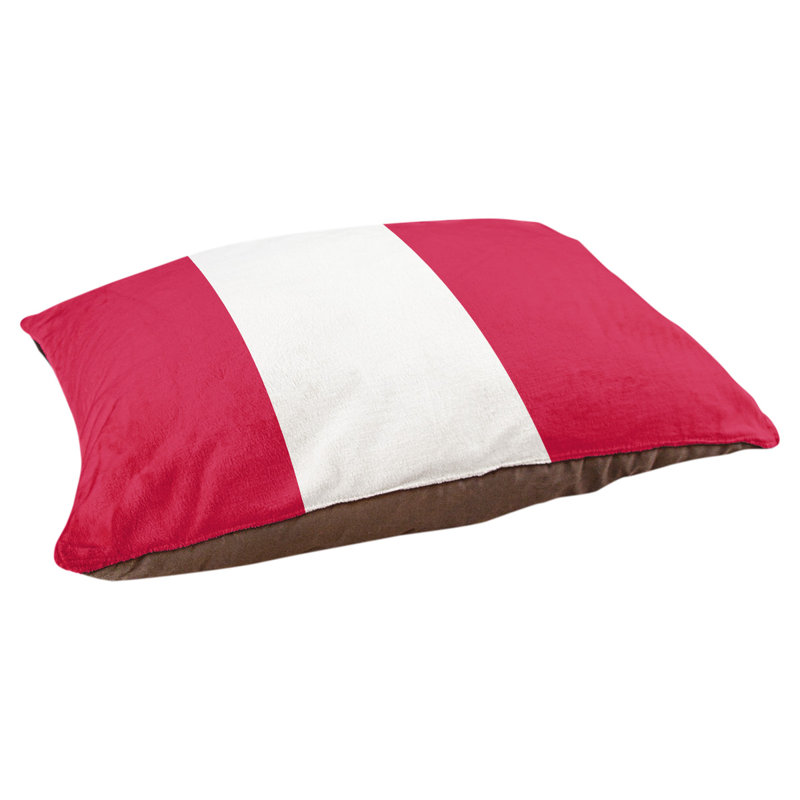 Coussin rectangulaire designer New York Bronx, Grand (L 40 po x l 50 po), Rouge / blanc / rouge