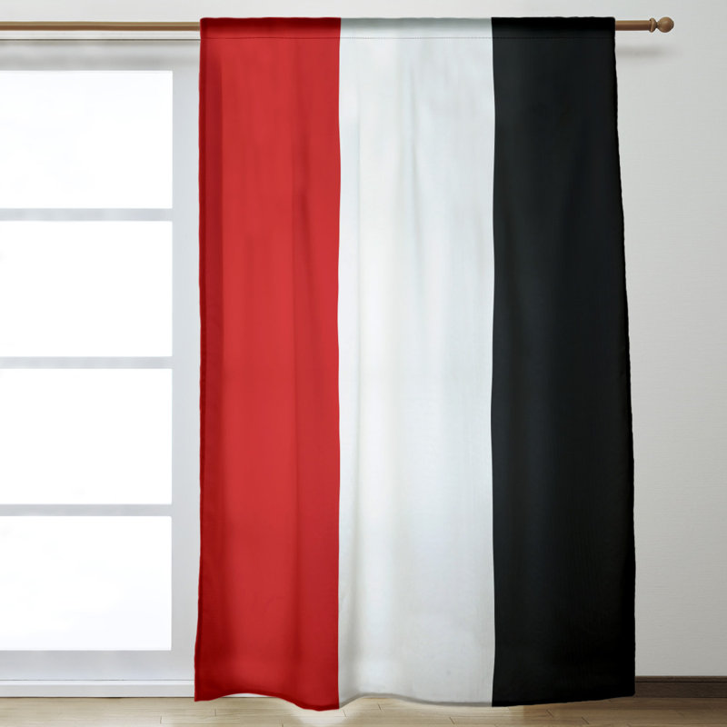 Mississippi Rebellion Sateen Room Darkening Curtain Single Panel, Red  White