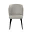 Ensemble de 2 chaises d'appoint Griz, dossier incurvé, polyester blanc crème, noir