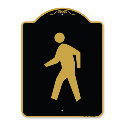 Signe Signmission Designer Series - Symbole de passage pour piétons | Enseigne architecturale en aluminium de gros calibre vert et blanc 18 po x 24 po | Protégez votre entreprise et votre commune | Fabriqué aux États-Unis