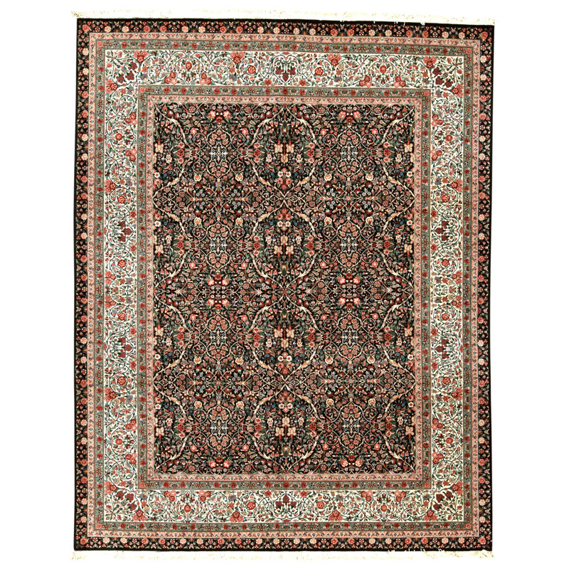 Tapis rectangulaire en laine noué à la main