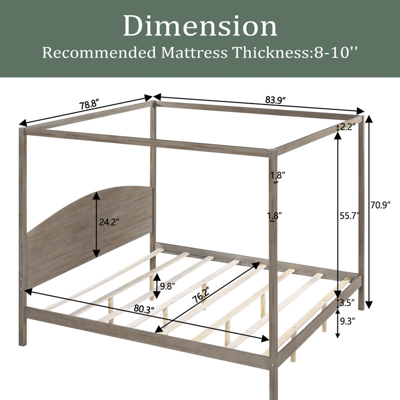 Canopy Bed, Brown Wash, King