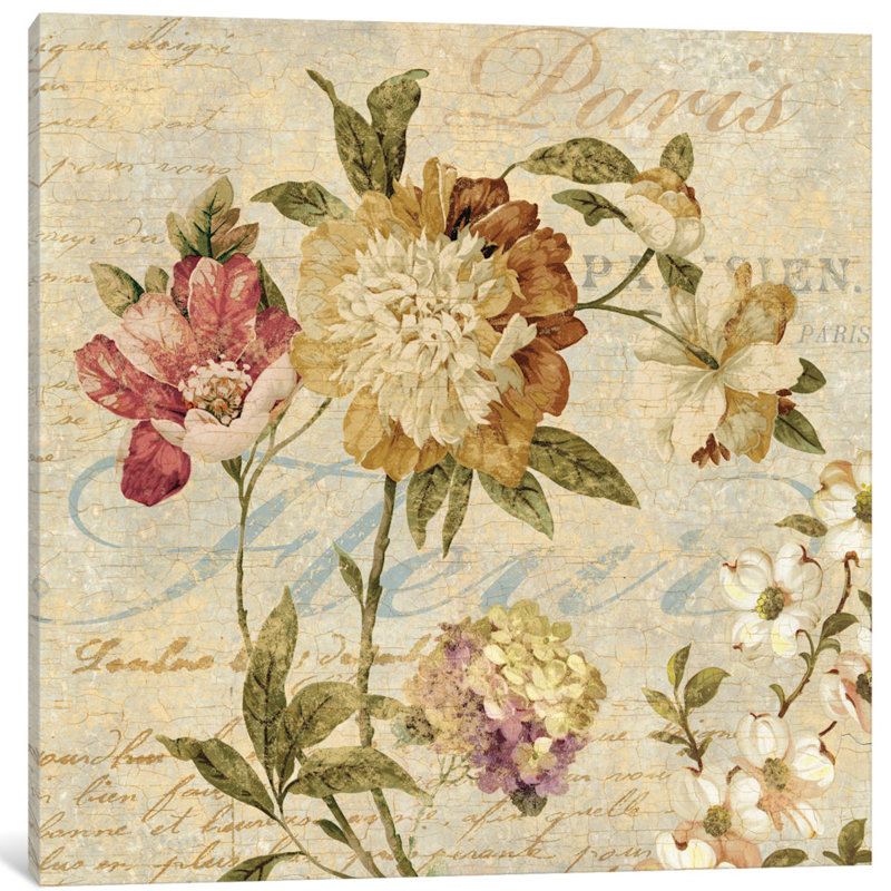 « ii », reproduction d’impression sur toile tendue Fleur Paris, H 18 po x l 18 po x P 1,5 po, Toile avec cadre flottant noir
