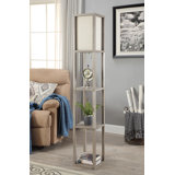 Jameir 62.5'' Brown Tray Table Floor Lamp