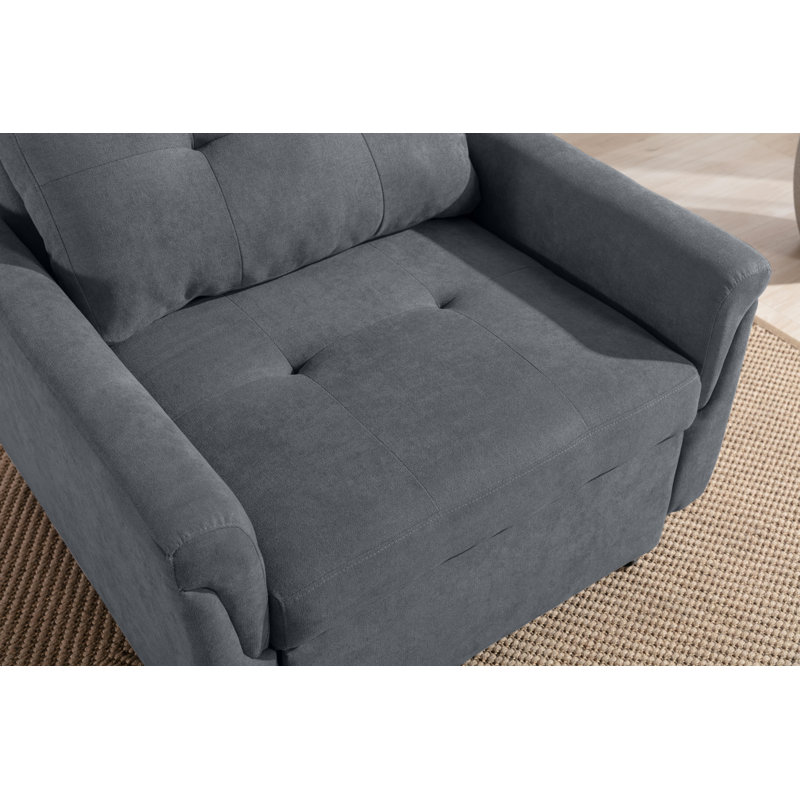 Upholstered Accent Chair, Dark Gray Polyester