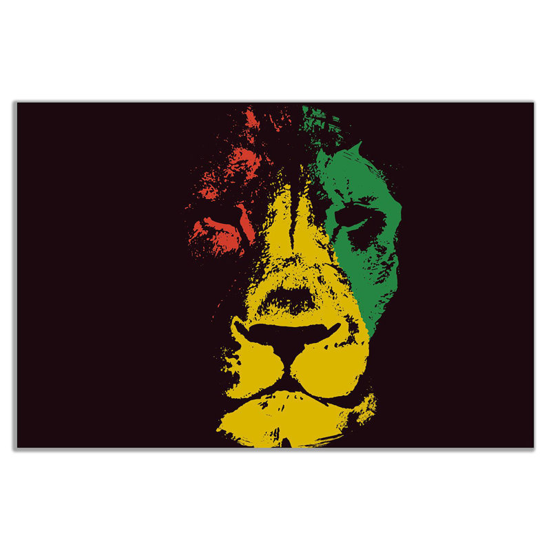 Jamaican Rasta Lion - Wrapped Canvas Print, 31cm H x 46cm W