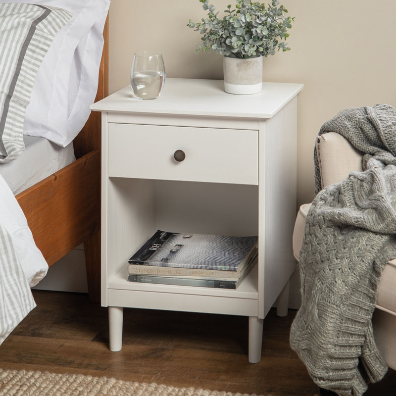 Decimus 46cm W Bedside Table, White