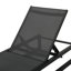 Chaise longue en filet respirant - Design pour le confort extérieur Finition noire réglable avec gris et style combinés