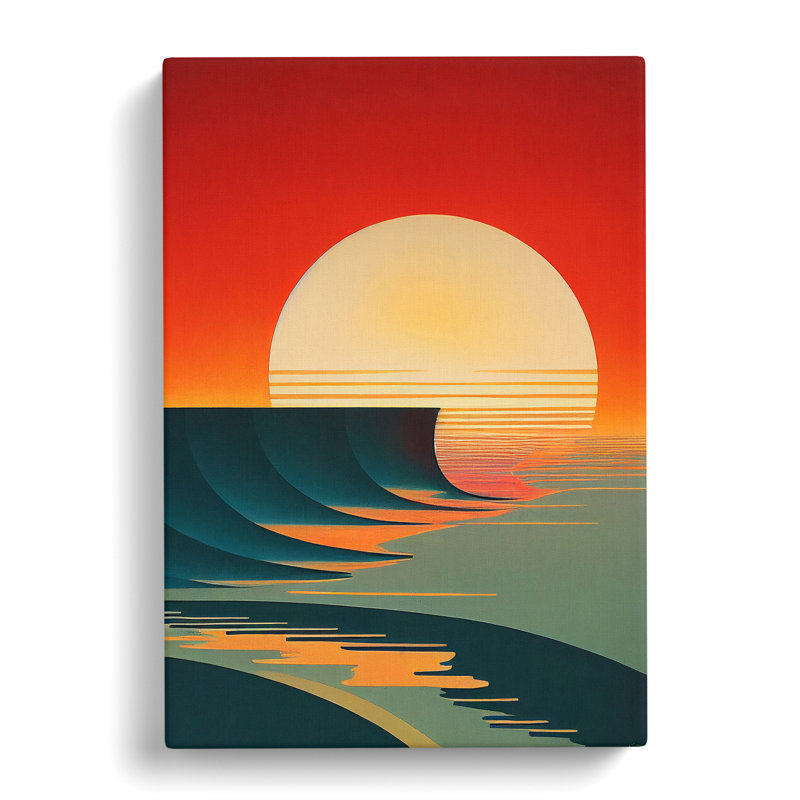 Art Deco Ocean Sunset No.2, 50cm H x 35cm W x 3cm D
