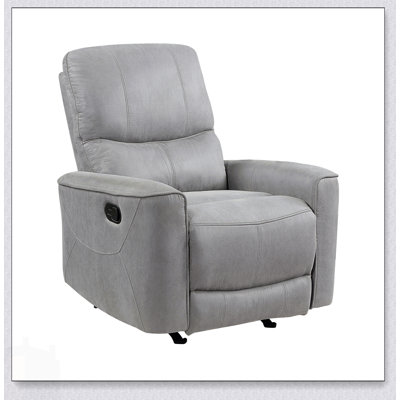 Chaise berçante inclinable de style transitionnel moderne avec mouvement berçant doux et microfibre polie, mobilier de salon confortable