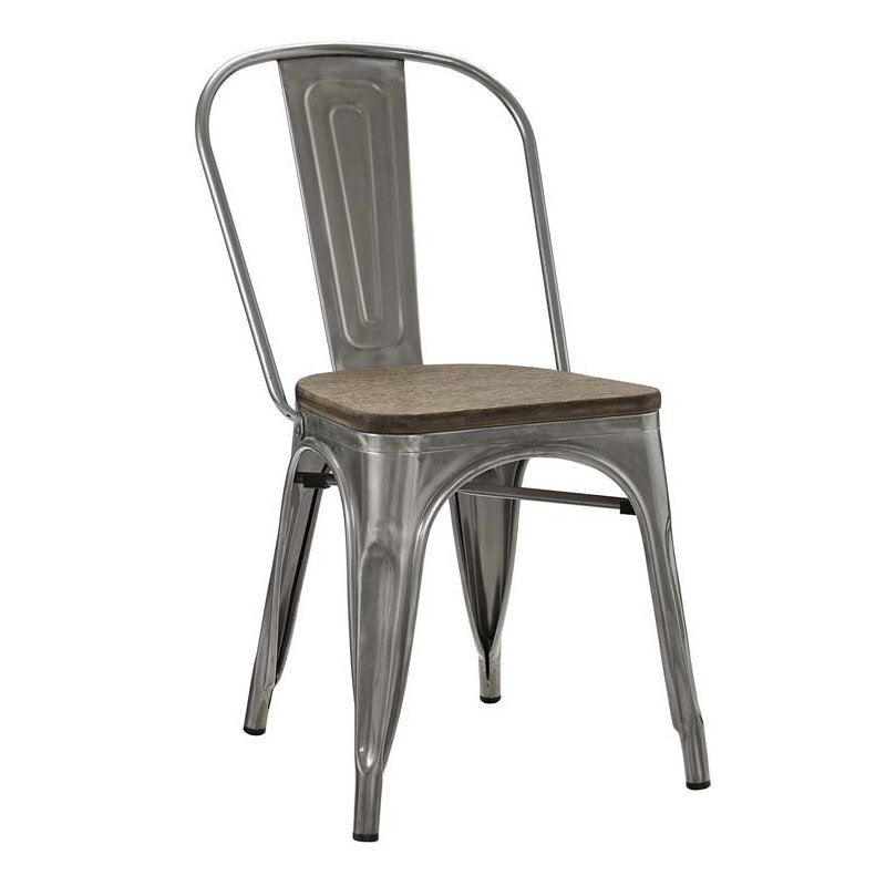 Quatre chaises d'appoint en acier Modway Promenade, Bronze industriel