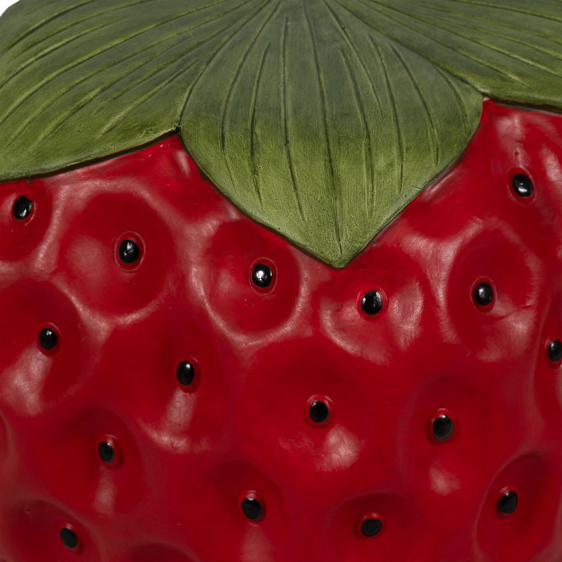 Sagebrook Home 17" Strawberry Garden Stool In Vibrant Red Polyresin