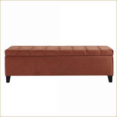 Banc de rangement repose-pieds de 50,5 po pour le salon | Bois