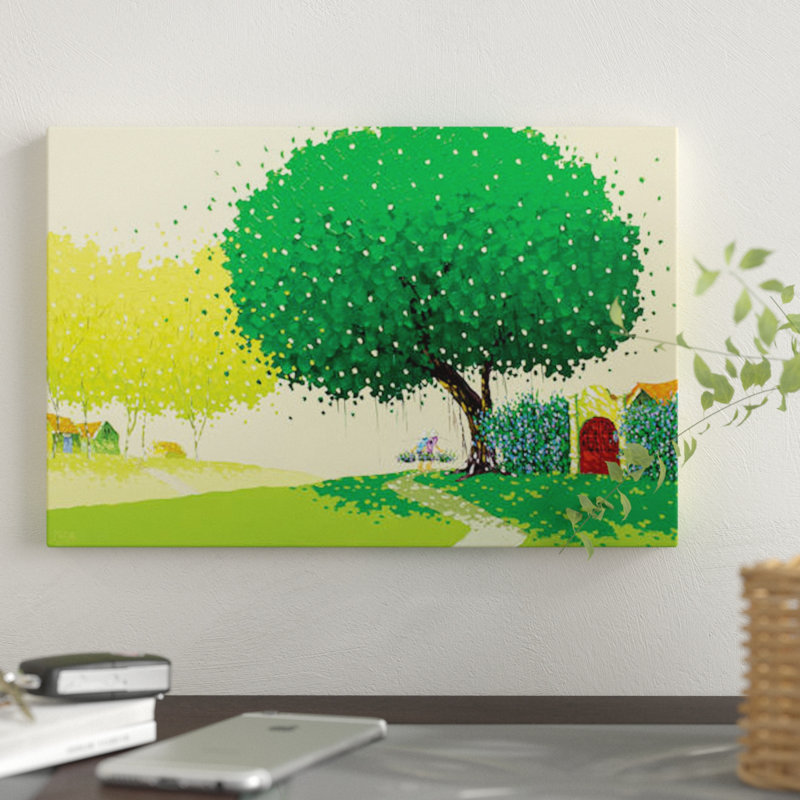 « summer landscape », impression sur toile tendue, H 8 po x l 12 po x P 0,75 po, Pas de tapis, Toile tendue