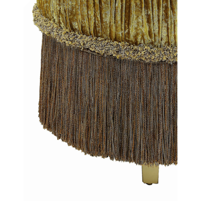 Tabouret de coiffeuse doré capitonné