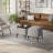 Natasha 18"W Upholstered Square Storage Ottoman with Tray Top and Metal Legs-1423407936