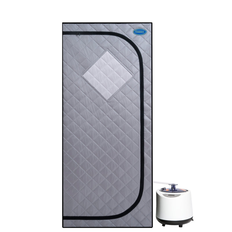 Tente portative à vapeur grise - Solution de spa personnelle. Génératrice de 2,2 litres. Température maximale 150F Approuvé. Télécommande. Comprend une chaise pliante et une minuterie. Isolation thermique imperméable. , Résistant aux fuites. 9