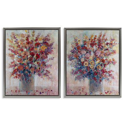 Ensemble de 2 toiles flottantes Bright & Bold Flower Expressions, design par Tim Ottoole