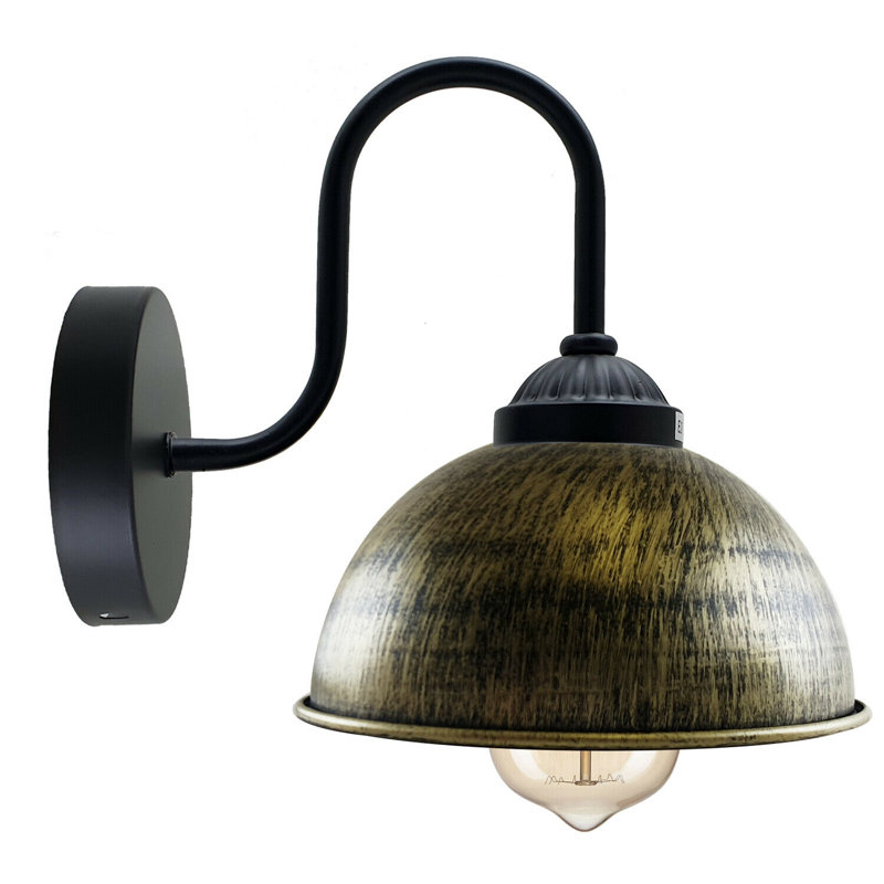 Brocton Armed Sconce, Brushed Brass