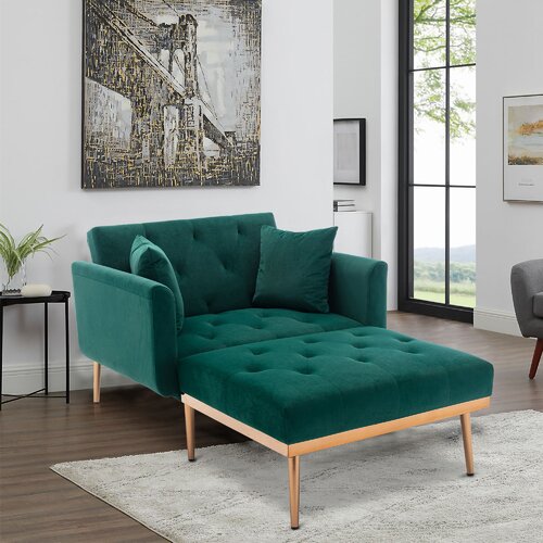 Everly Quinn Lilly-Beau Velvet Chaise Lounge & Reviews | Wayfair