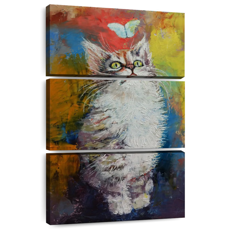 Chaton et papillon Brampt, H 50 po x l 32 po