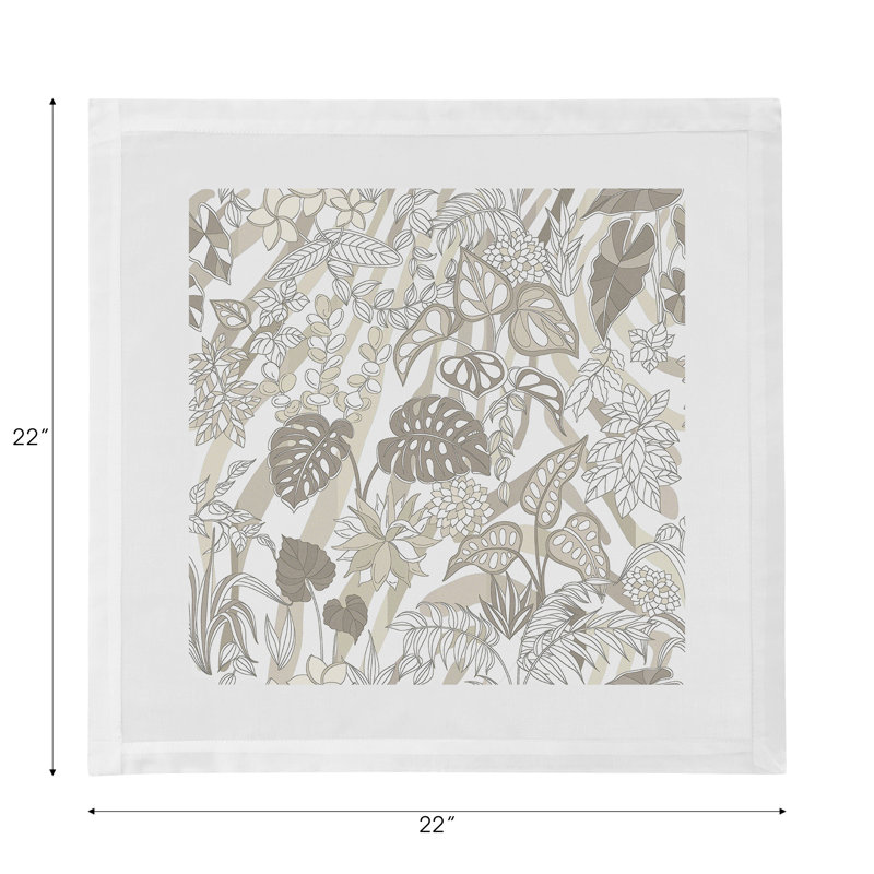 Sabi Jungle Hemstitch 22" Linen/Cotton Napkin, Neutral