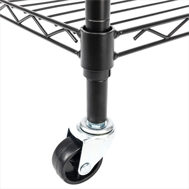Structure en acier de 70,9 pouces et tablettes réglables avec rangement noir élégant