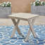 Charmante table d'appoint en bois d'acacia pour les espaces extérieurs, rehaussant l'ambiance et la fonctionnalité