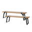 Banc de patio en bois d'acacia de 63 po de longueur, ensemble de 2