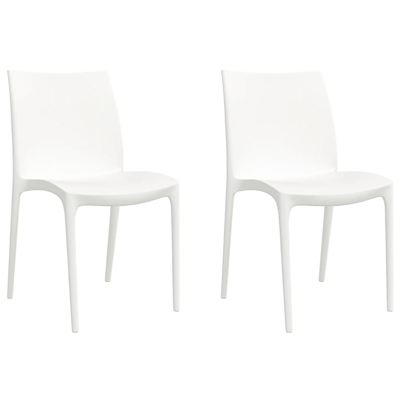 Wilburg Stacking Patio Dining Side Chair, White