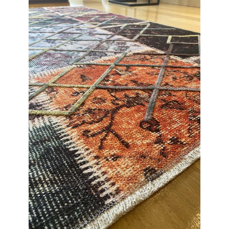 Tapis Kalkedon avec envers antidérapant, Tapis de couloir 3 pi 4 po x 8 pi 3 po