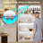 Modern RGB LED Display Cabinet with Adjustable Glass Shelves and Press-to-Open Doors, 4-Tier, 70" H x 32" L x 16" D, White-754911369-746930035