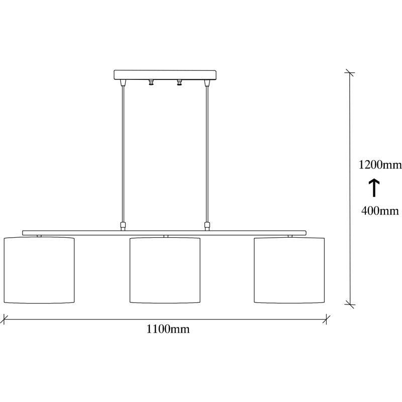 Bartels 3 - Light Black Kitchen Island Pendant, Black