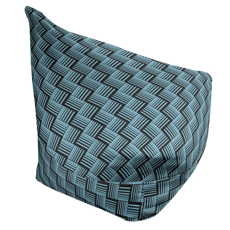 Housse de sac de pois classic basketweave rayures, Bleu sarcelle / blanc, H 38 po x l 42 po x P 29 po, Bourre en polyester