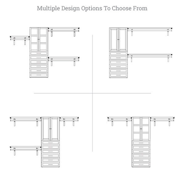 16in. Deep Woodcrest White Deluxe Organizer