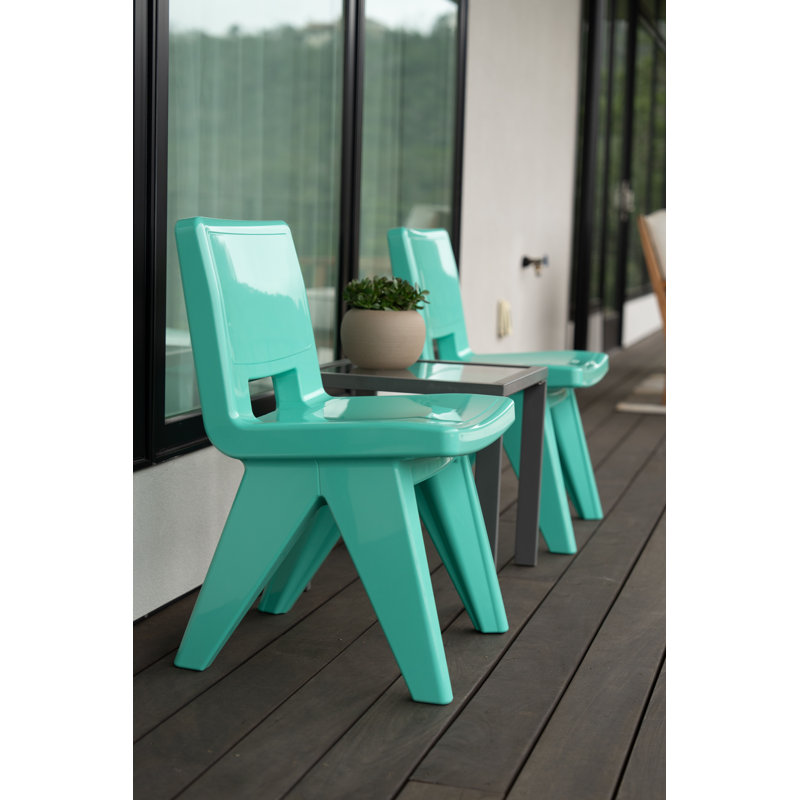 Fresco Outdoor Dining Side Chair, Seafoam Green