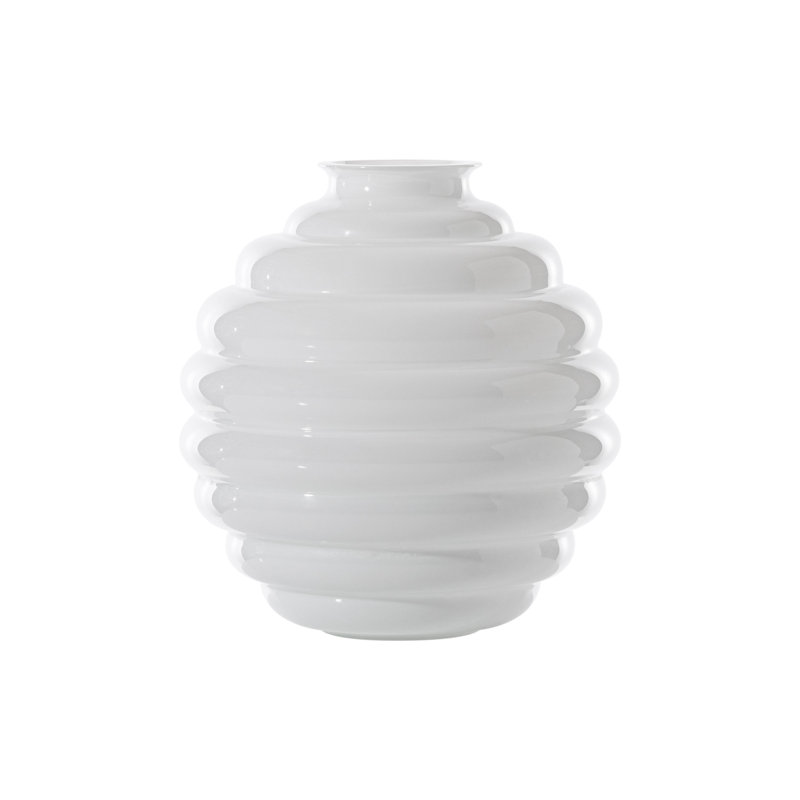 Deco Vase, White, 11.42" H x 10.24" W x 10.24" D
