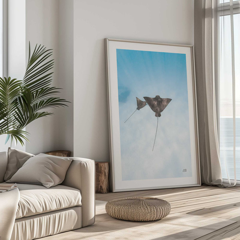 Dancing Rays en bleu , H 15,25 po x l 12,25 po, Zinc patiné