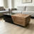 51" Modern Walnut & Black Extendable Coffee Table Expandable Design With Large-Capacity Storage-- Arrtle Furniture