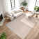 Mickle Dearra Modern Geometric Solid Beige High Low Easy Care Indoor Area Rug